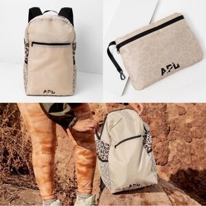 APL Beige Backpack with Leopard Side Panels - APL